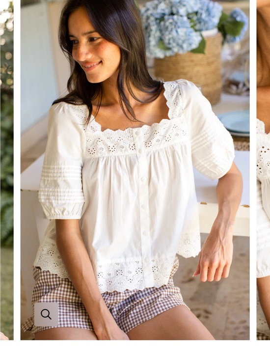 Marea By Liz Joy Tops - LIZA TOP - SHELL SCHIFFLI XS